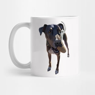 cute dog playing throw and catch-vector art the dog Mug